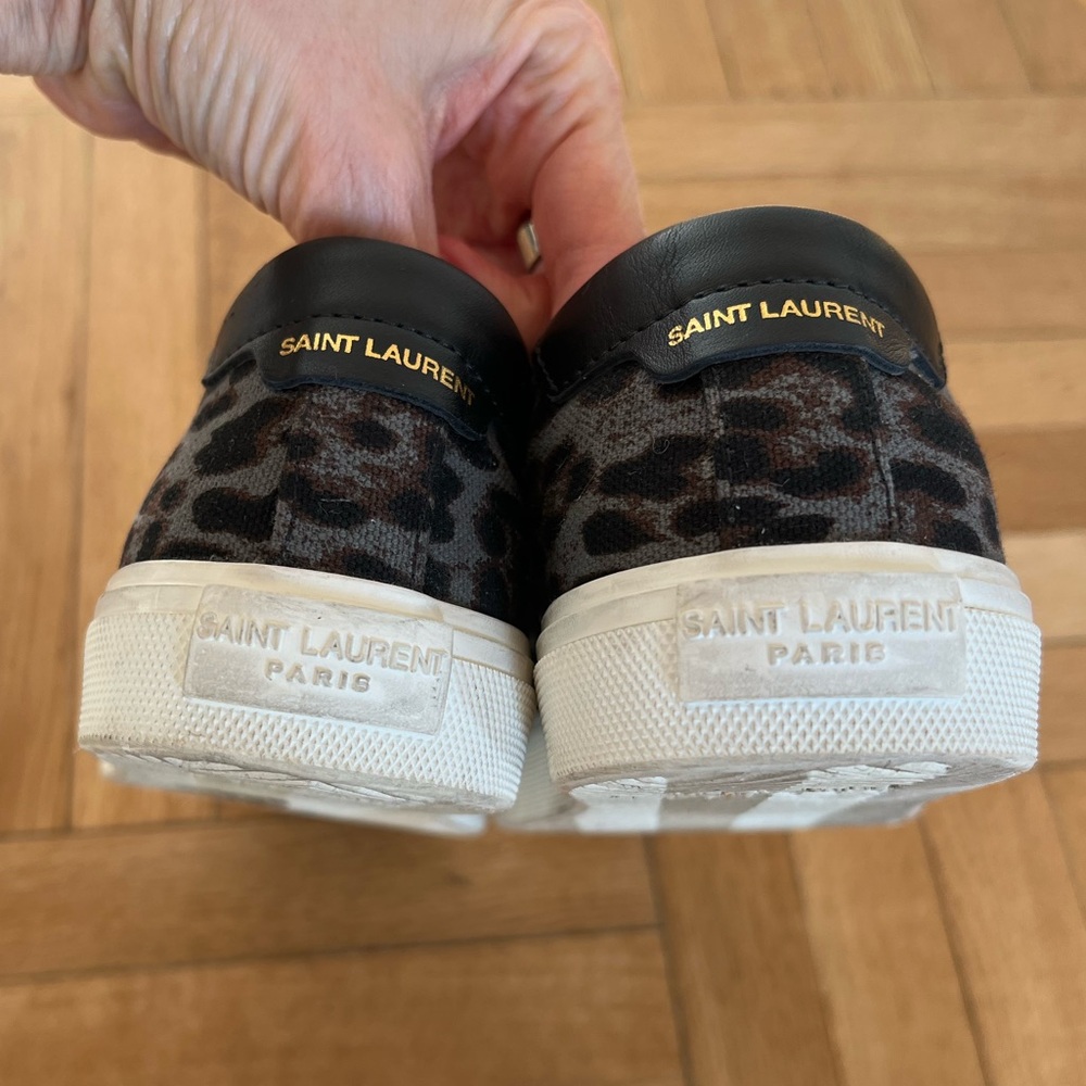 Saint Laurent Leopard-Print Canvas Sneakers - Picture 7 of 8